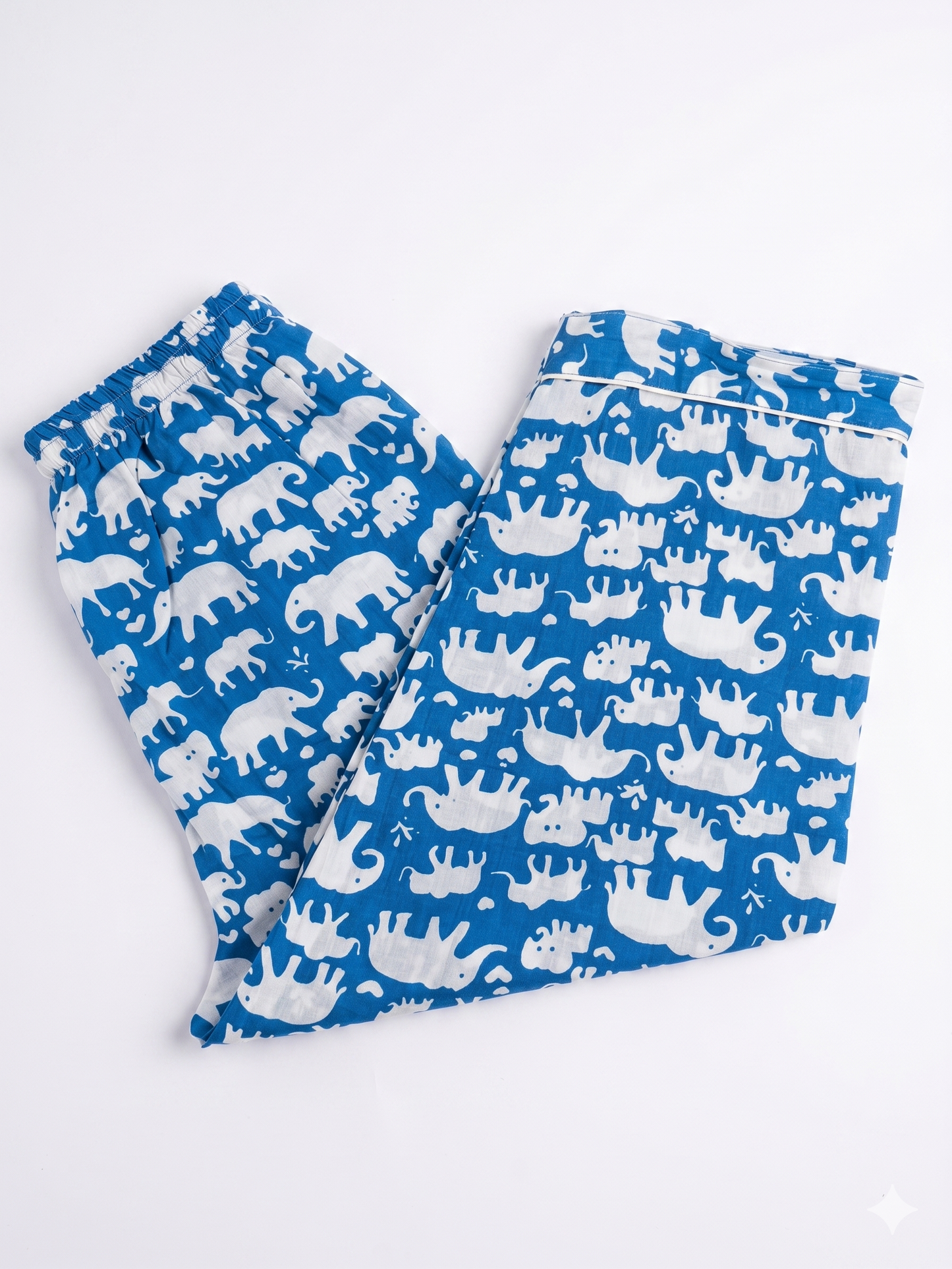 Blue Elephant Cotton Pajama Set
