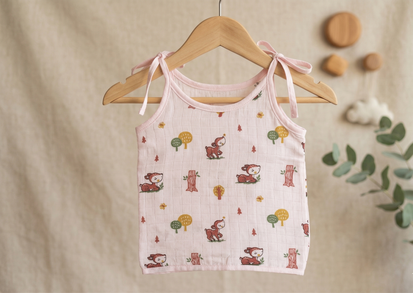 Blush Fawn Muslin Tie-Strap Camisole