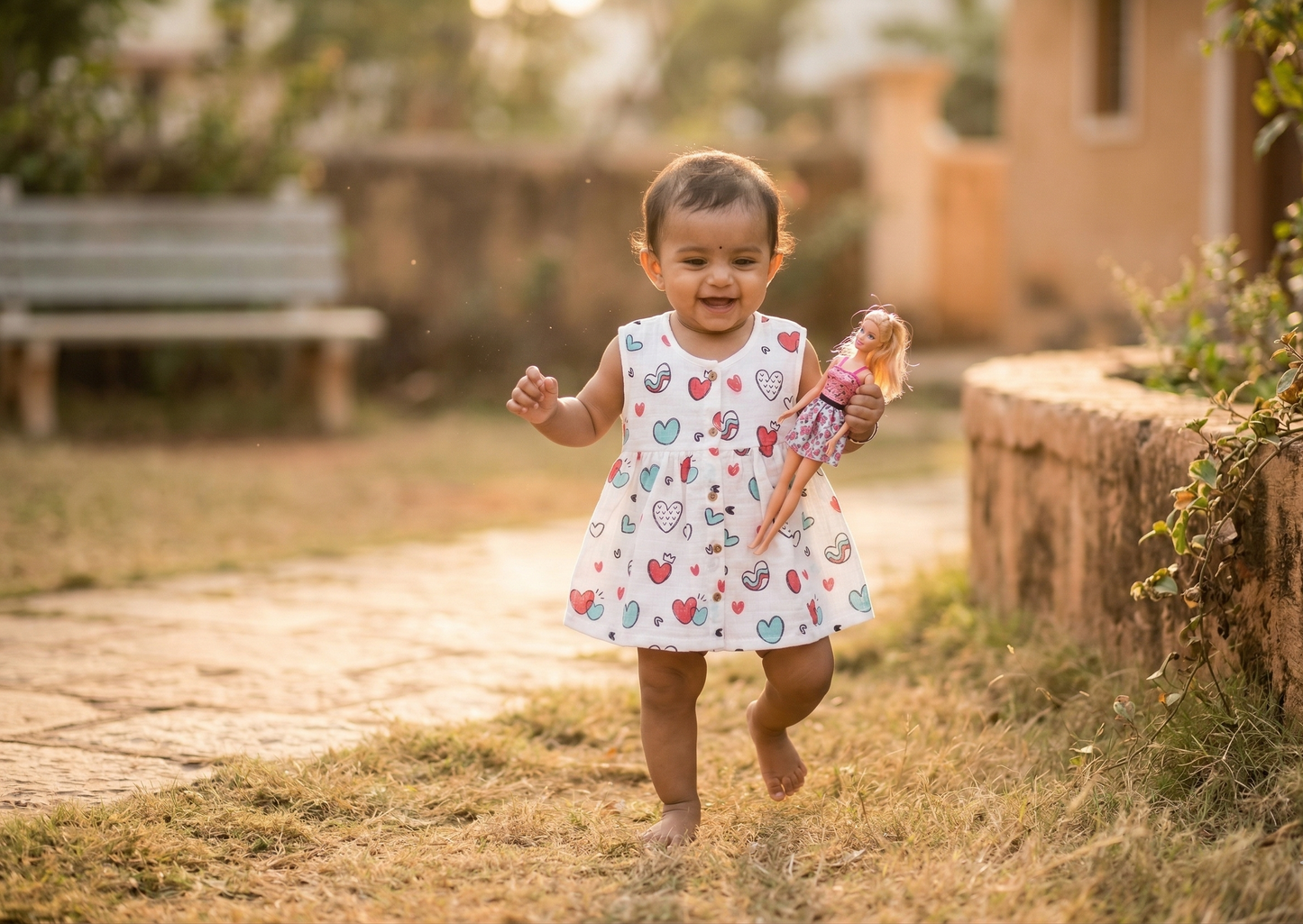 Sweetheart Muslin Sleeveless Dress