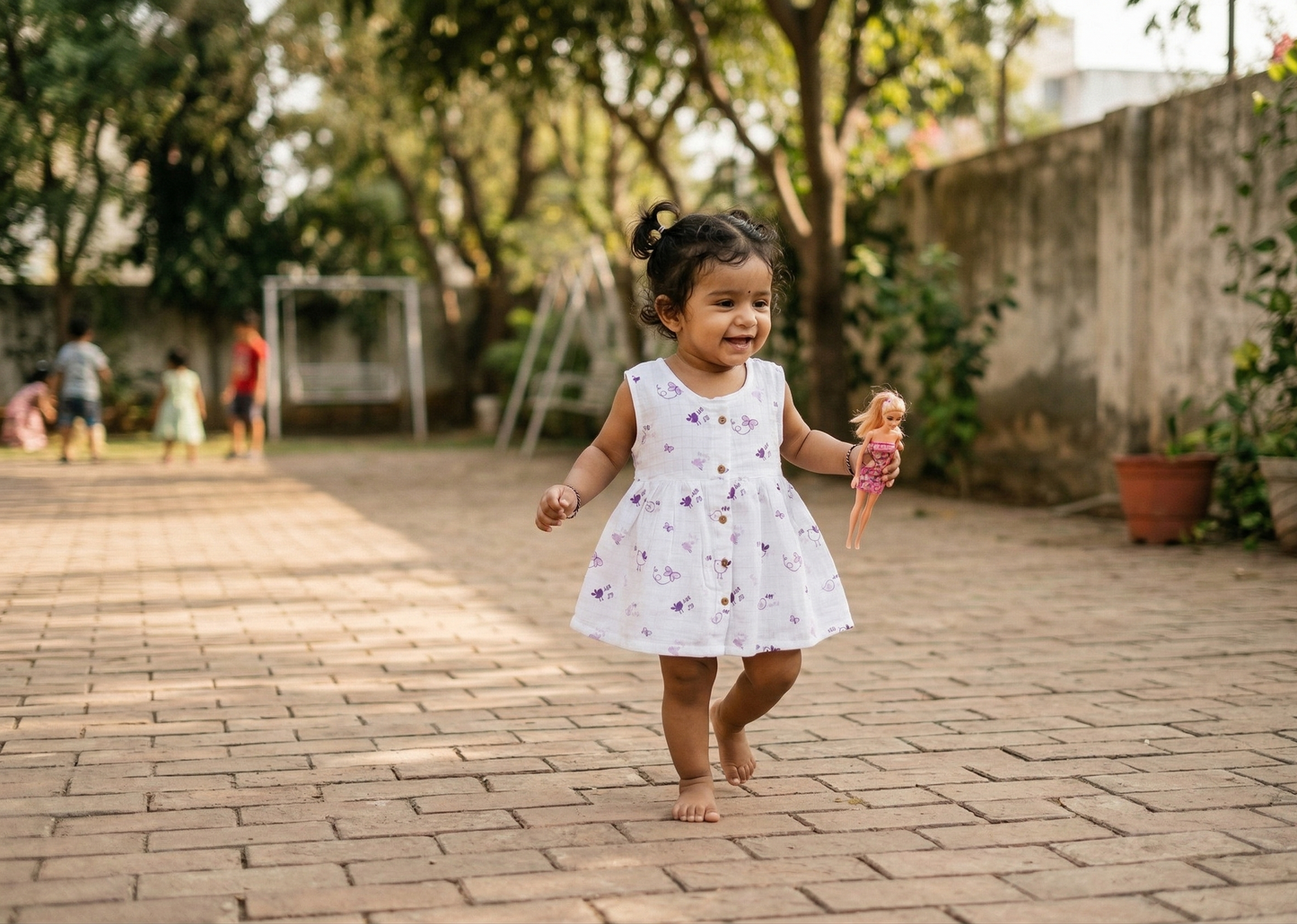 Lilac Songbird Muslin Sleeveless Dress