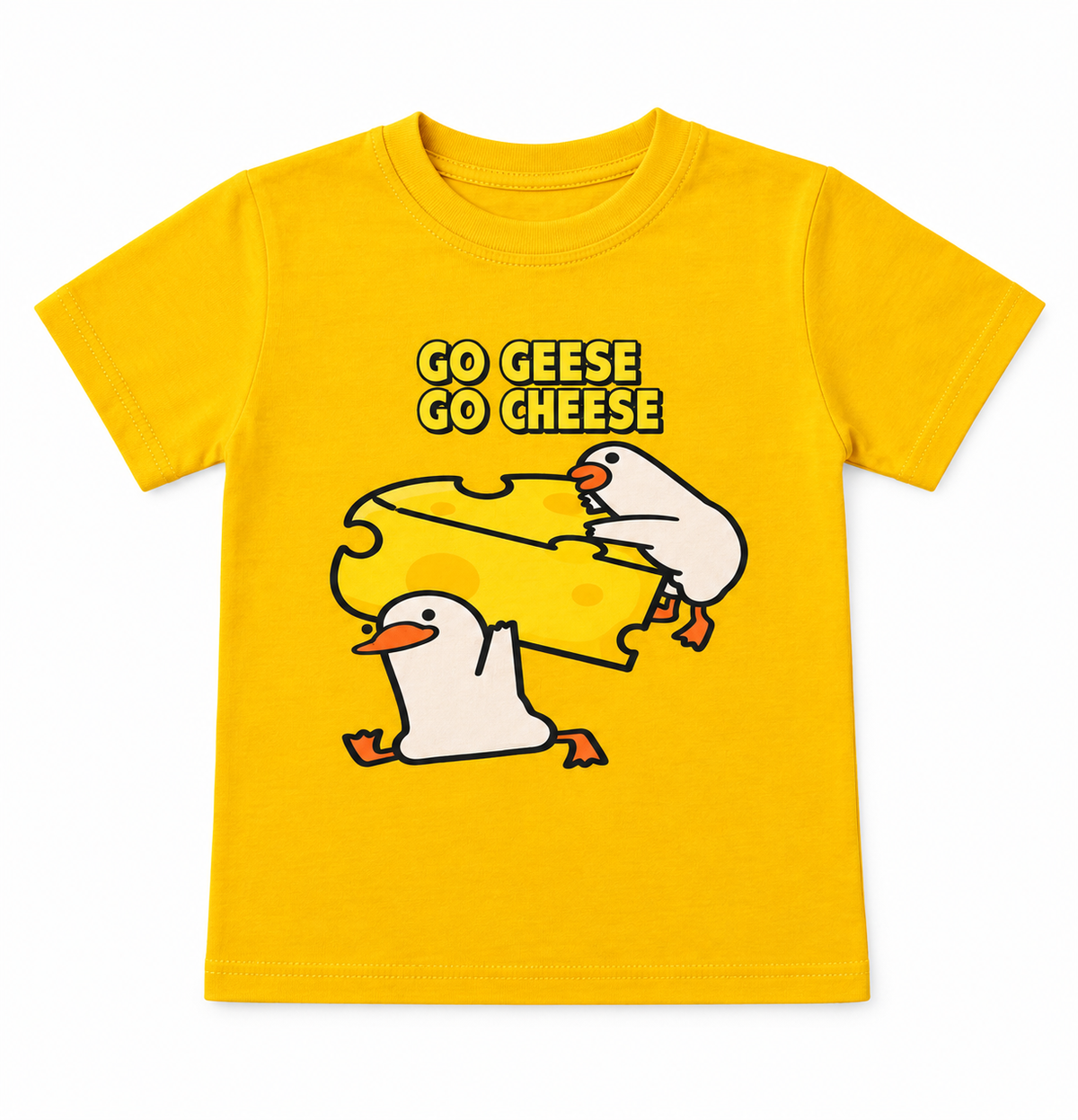 Go Geese Go Cheese Graphic Cotton T-Shirt