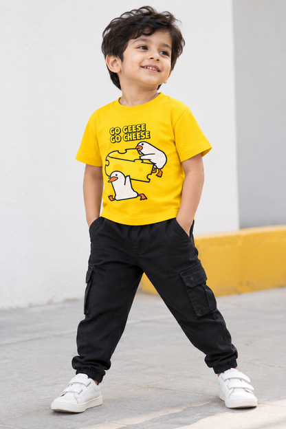 Go Geese Go Cheese Graphic Cotton T-Shirt