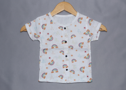 Sun & Rainbow Muslin Lounge Set – Earthy Tones