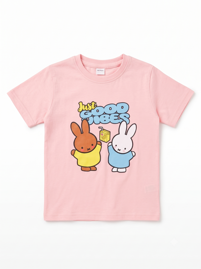 Just Good Vibes Bunny Cotton T-Shirt