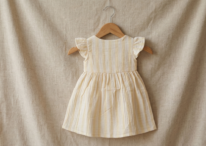 Lemon Zest Stripe Flutter Dress