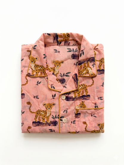 Cheetah Cubs Cotton Pajama Set
