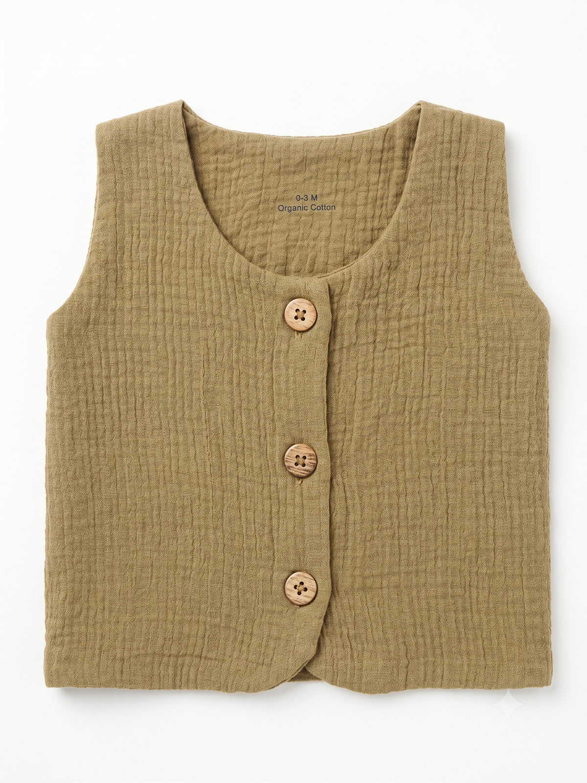 Khaki Green Crushed Muslin Jabla