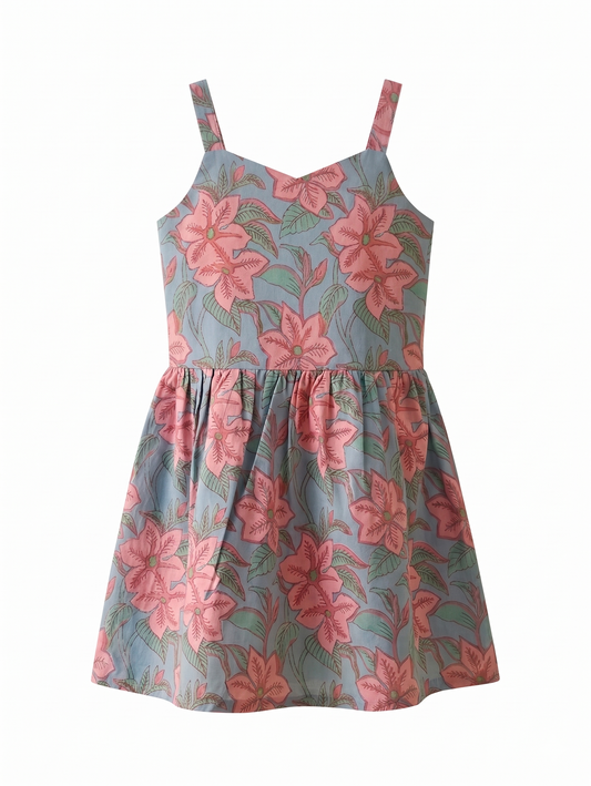 Blossom Breeze Cotton Strap Dress