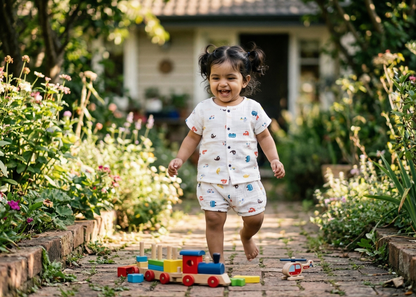 Tiny Travelers Organic Muslin Short Sleeve Button-Down Shirt