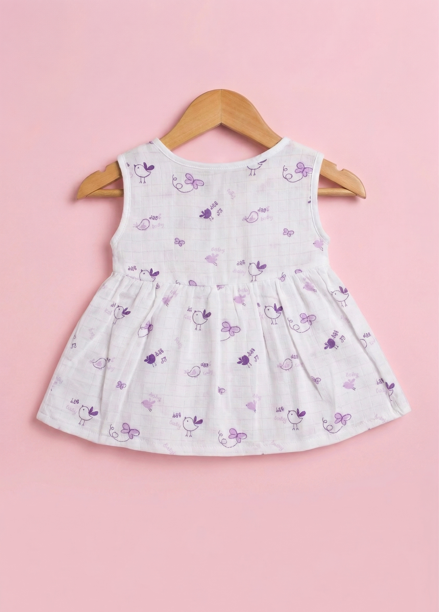 Lilac Songbird Muslin Sleeveless Dress
