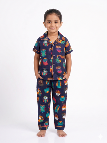 Night Owl Cotton Short Sleeve Pajama Set