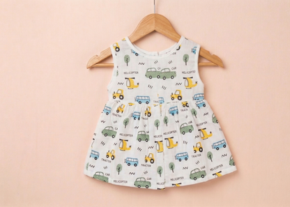 Busy City Muslin Sleeveless Dress