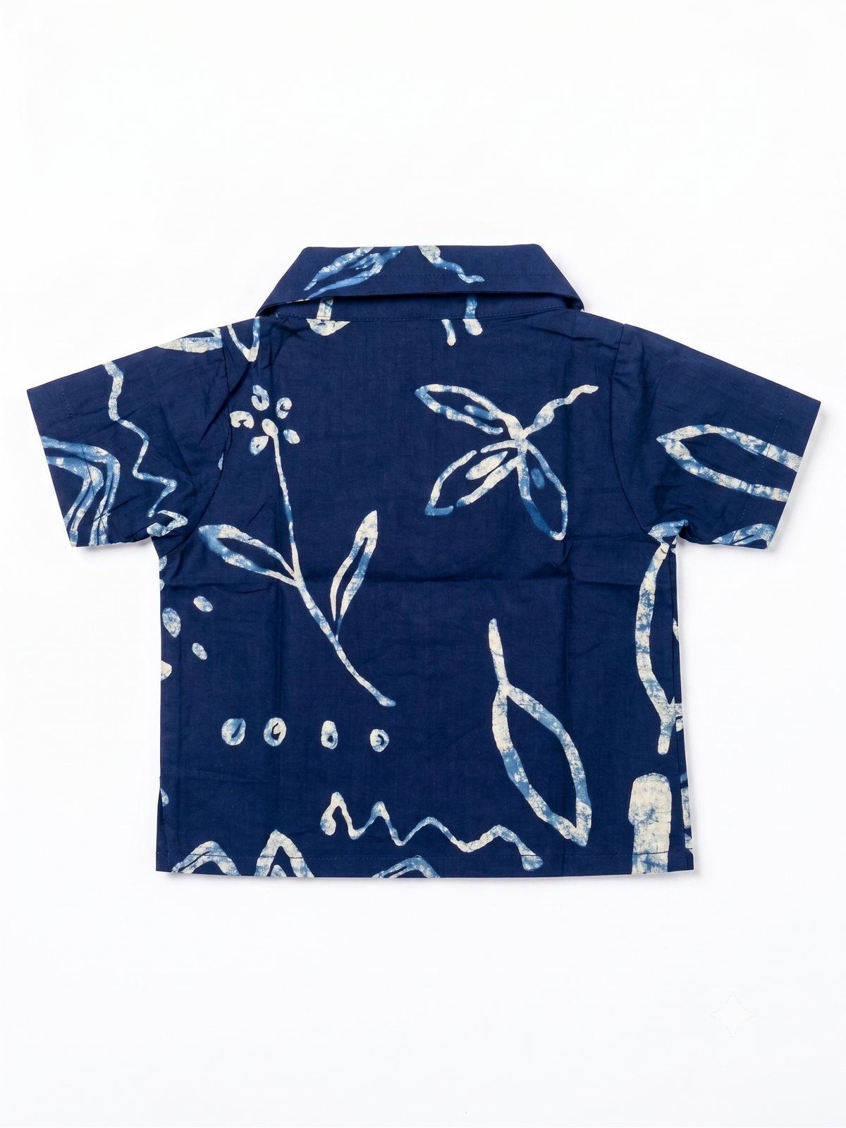 Indigo Batik Print Cotton Shirt