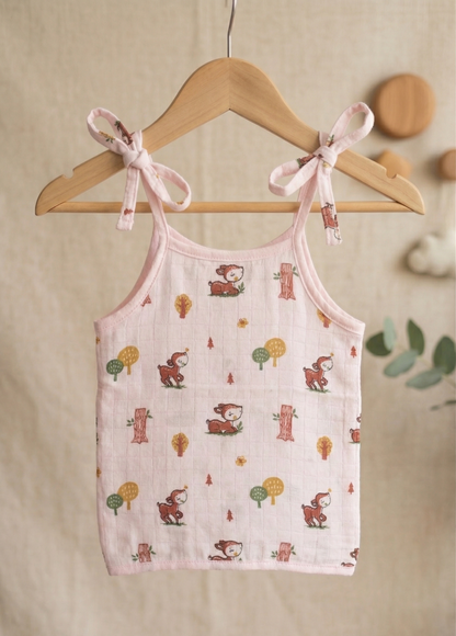 Blush Fawn Muslin Tie-Strap Camisole