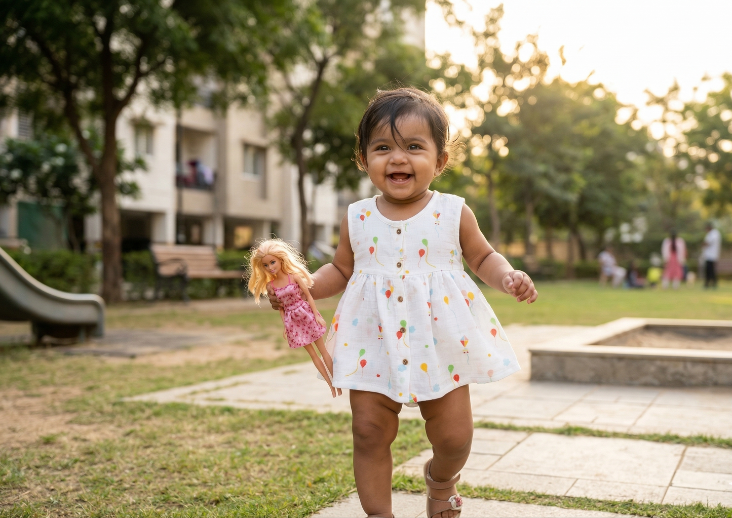 Sky-High Muslin Sleeveless Dress