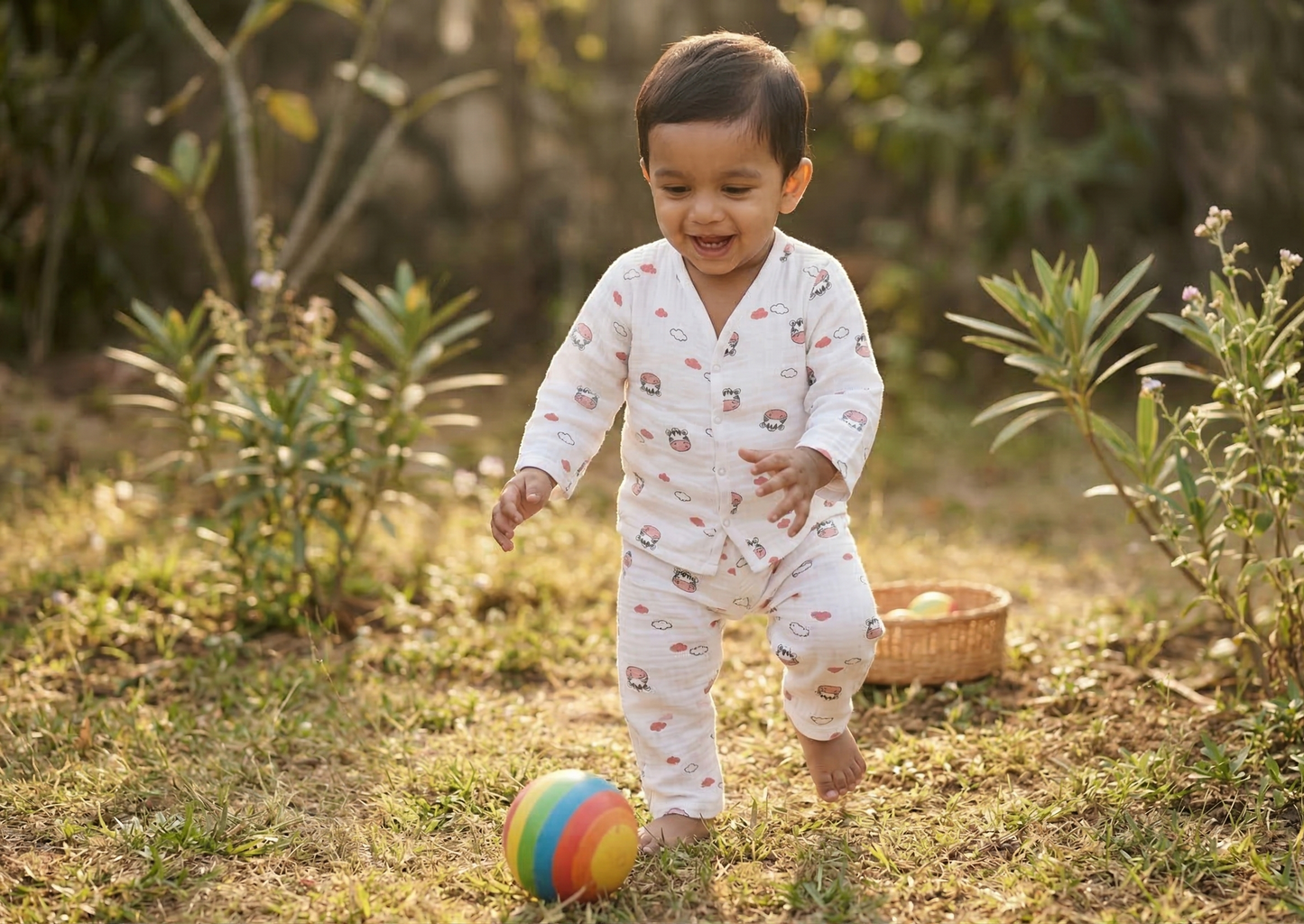 Happy Hippo Clouds Organic Muslin Cord Set