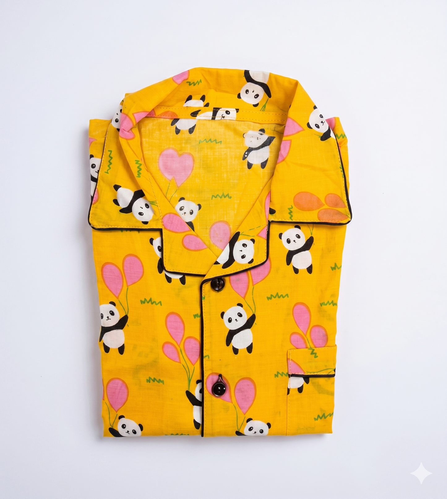 Panda Balloon Cotton Half-Sleeve Pajama Set