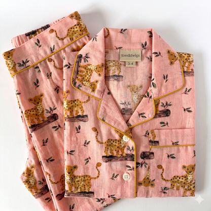 Cheetah Cubs Cotton Pajama Set