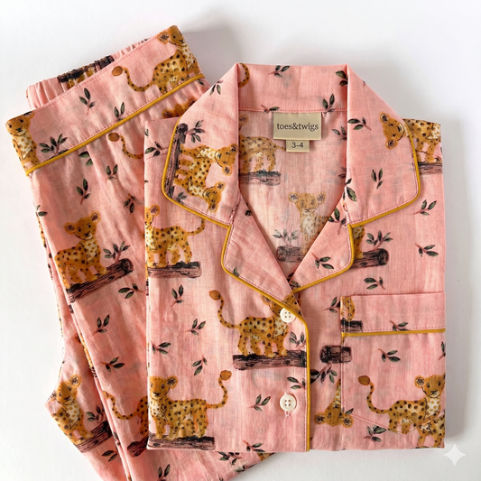 Cheetah Cubs Cotton Pajama Set