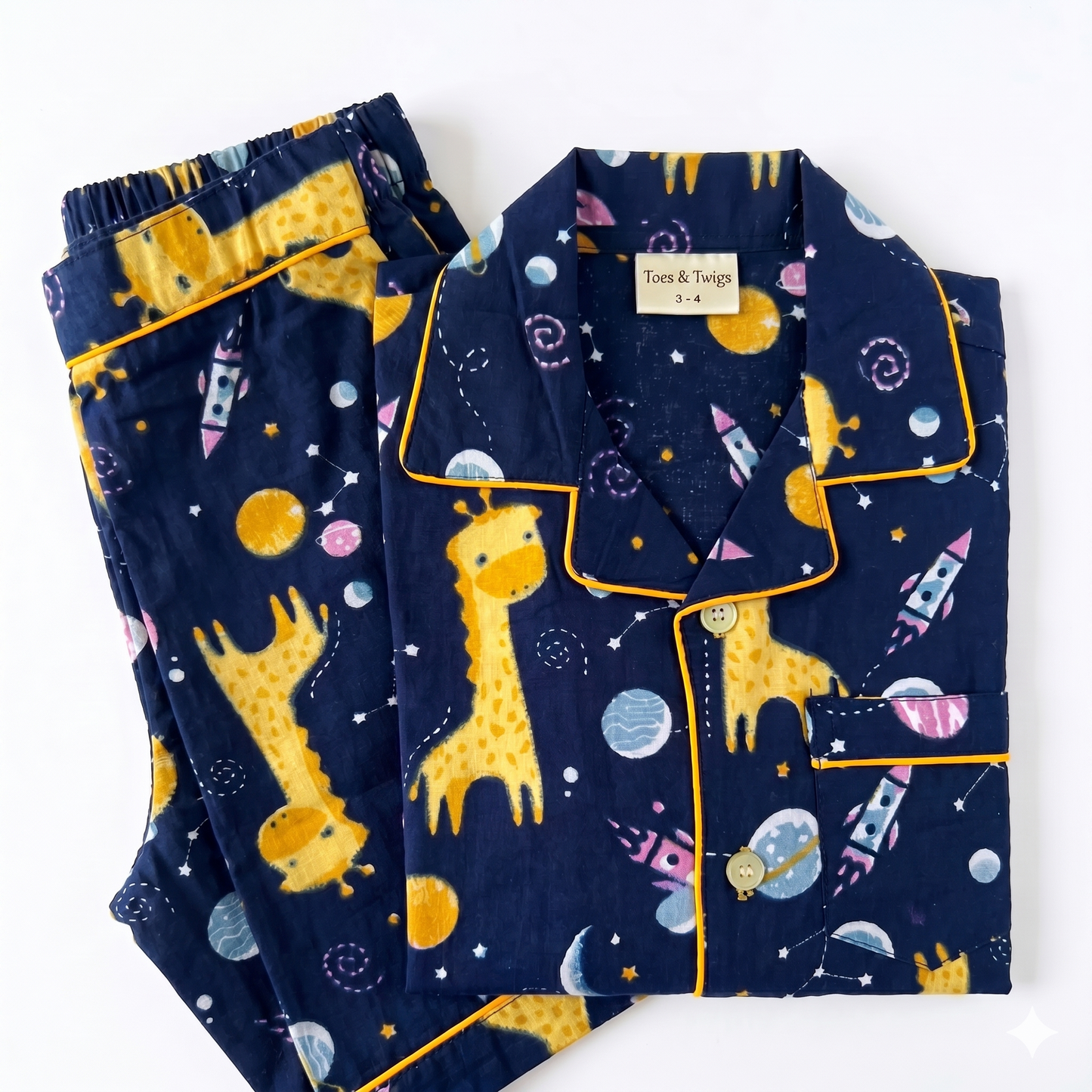 The Cosmic Giraffe Cotton Pajama Set