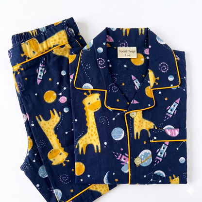 The Cosmic Giraffe Cotton Pajama Set