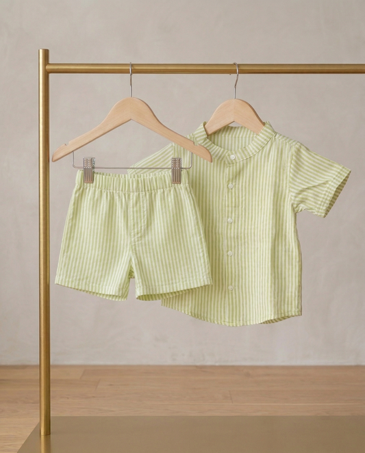 Pistachio Stripe Seersucker Set