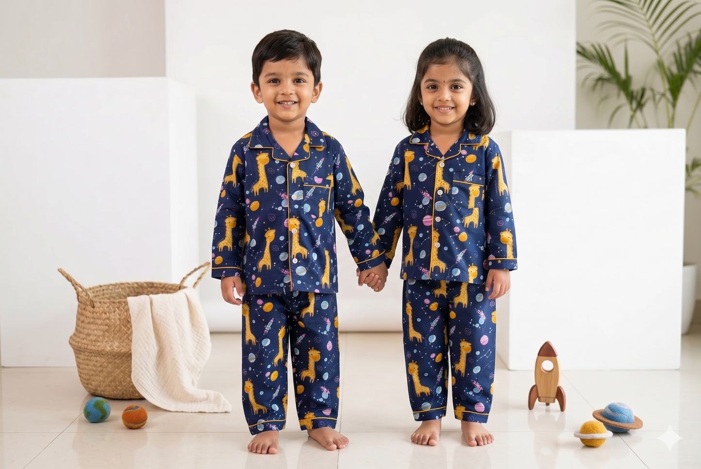 The Cosmic Giraffe Cotton Pajama Set