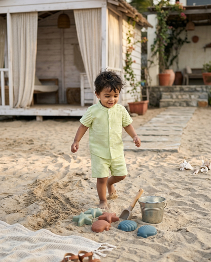 Pistachio Stripe Seersucker Set