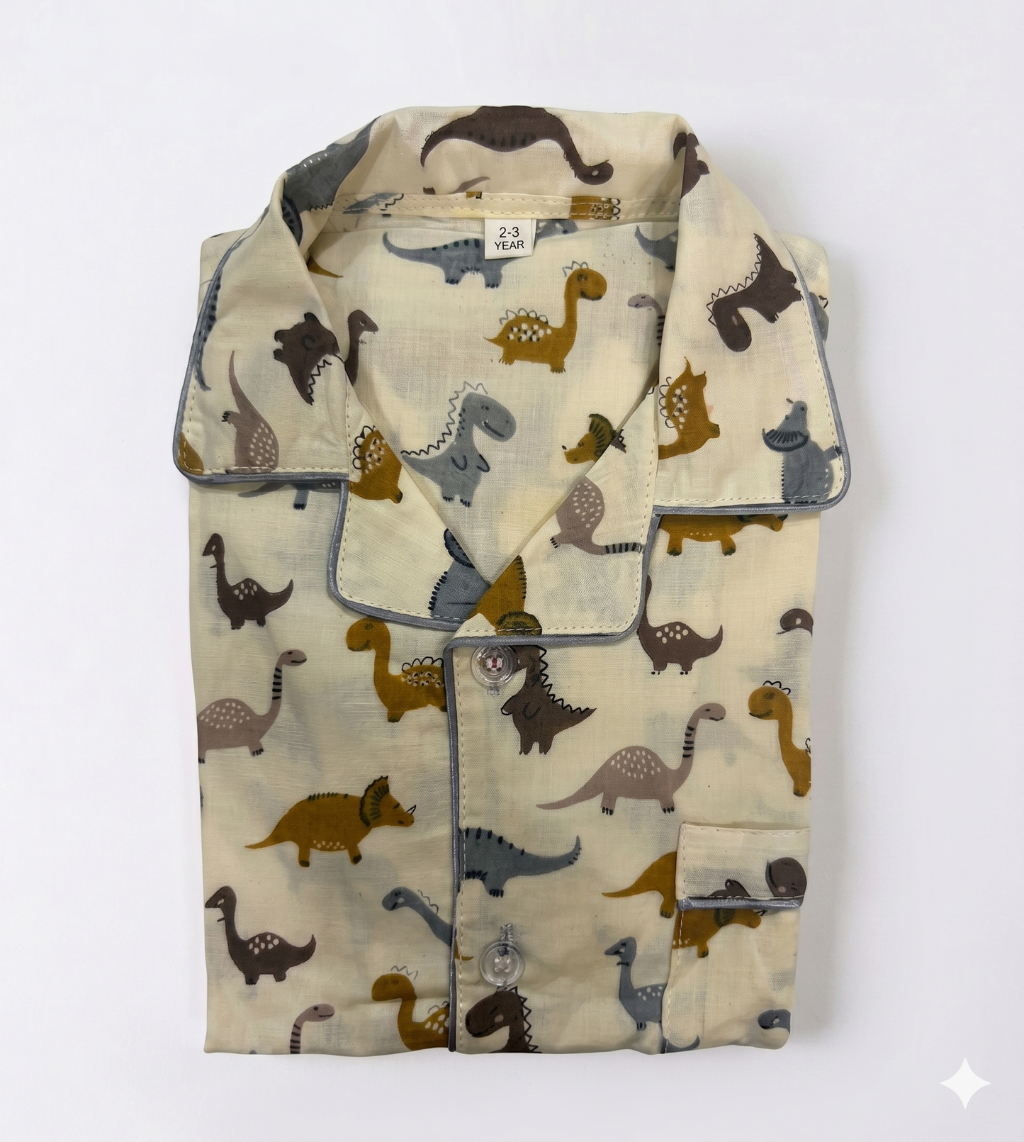 Earthy Dinosaur Cotton Pajama Set