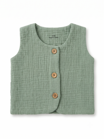 Sage Green Crushed Muslin Jabla