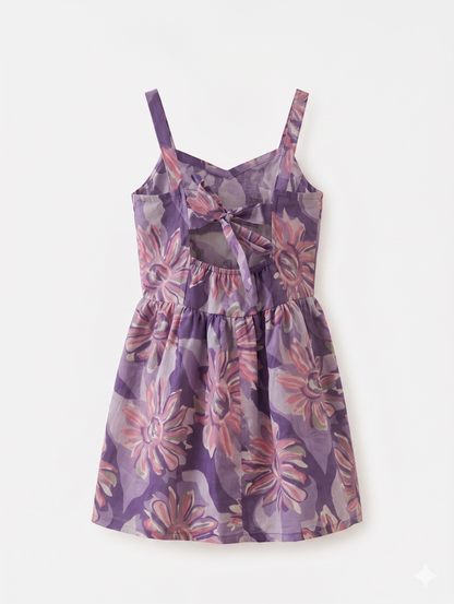 Lavender Bloom Cotton Strap Dress