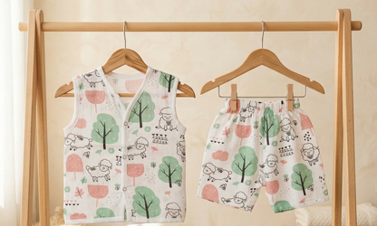 Meadow Lamb Muslin Sun Suit Set