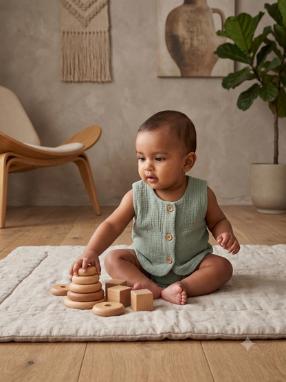Sage Green Crushed Muslin Jabla