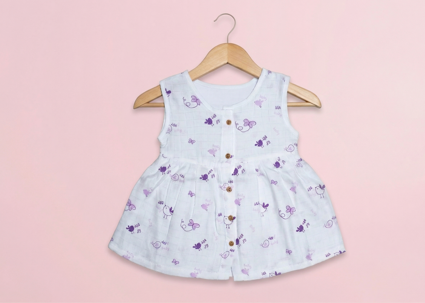Lilac Songbird Muslin Sleeveless Dress