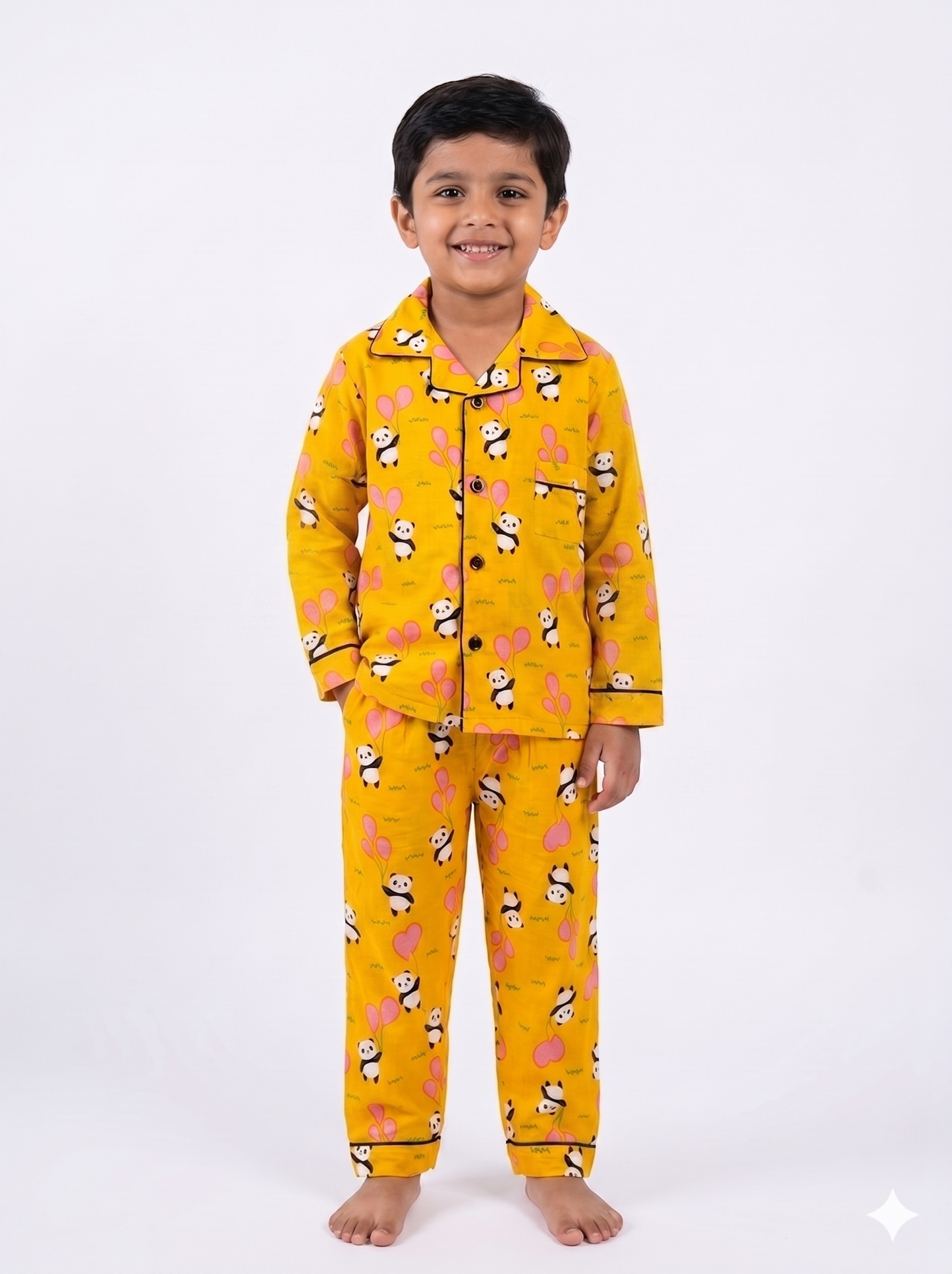 Panda Balloon Cotton Pajama Set