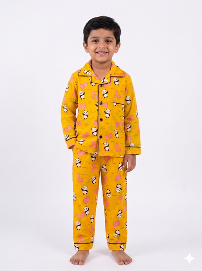 Panda Balloon Cotton Pajama Set