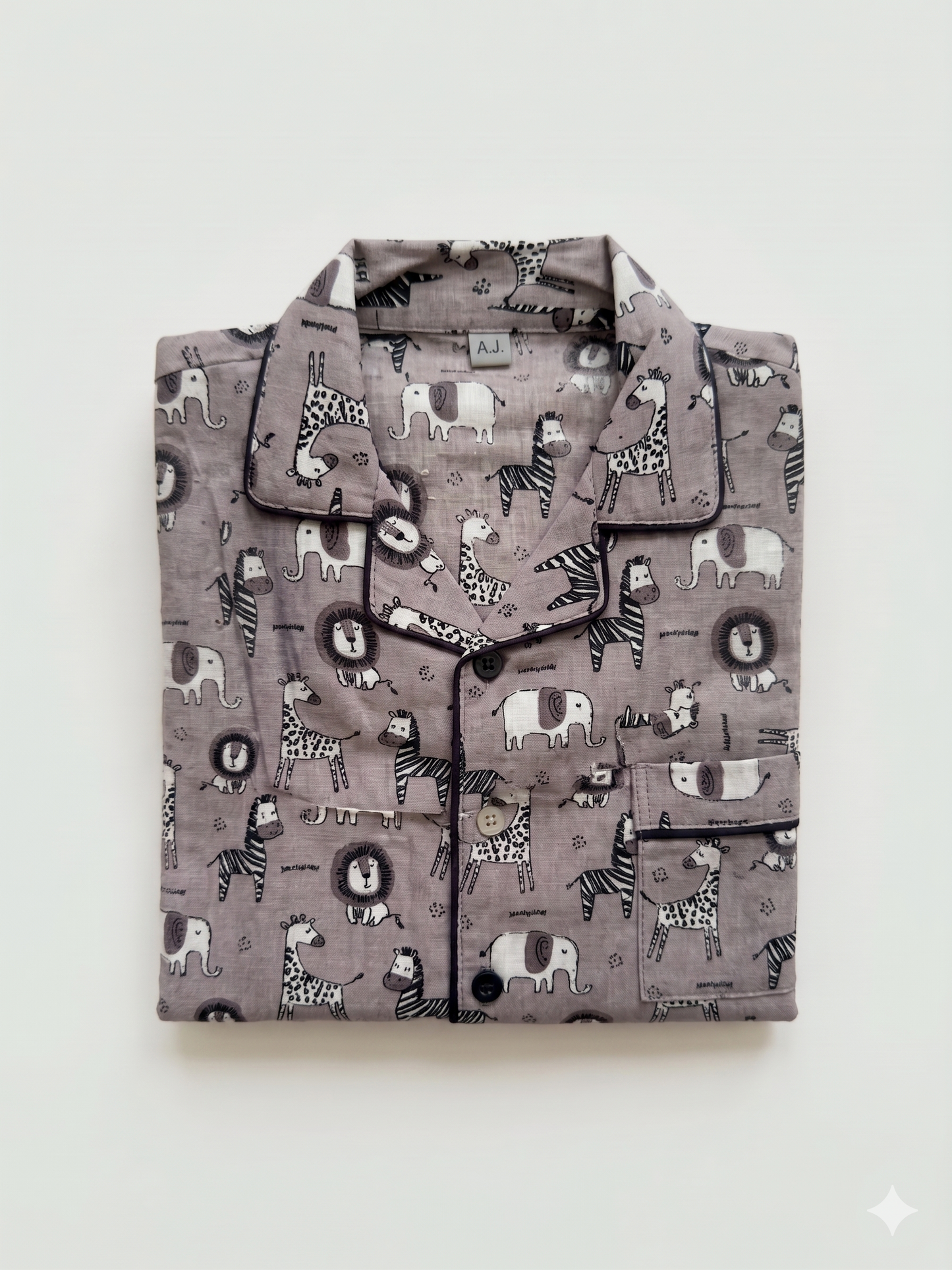 The Safari Friends Cotton Pajama Set