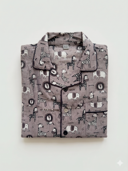 The Safari Friends Cotton Pajama Set