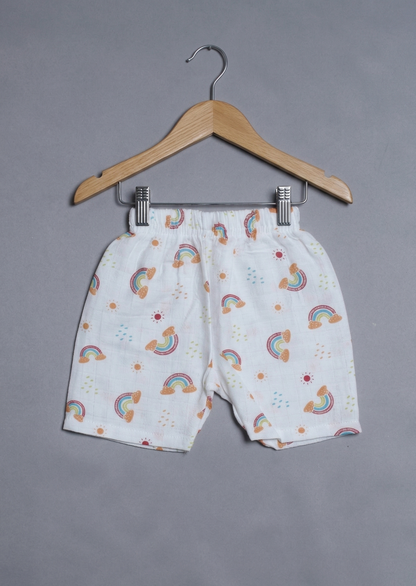 Sun & Rainbow Muslin Lounge Set – Earthy Tones