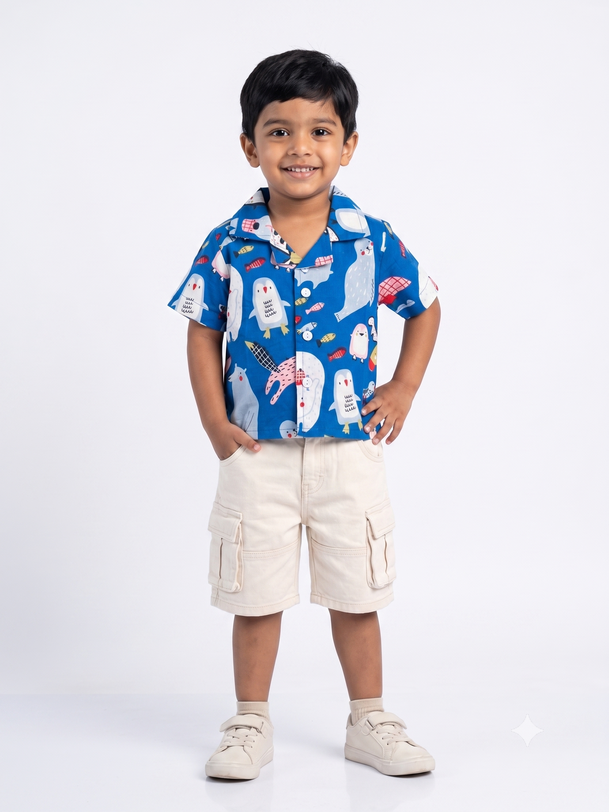 Whimsical Arctic Friends Cotton Shirt