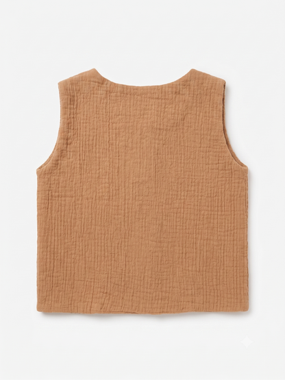 Terracotta Crushed Muslin Jabla