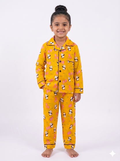 Panda Balloon Cotton Pajama Set