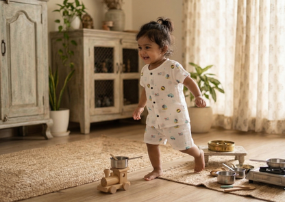 Little Adventurer Muslin Set – Transport Print