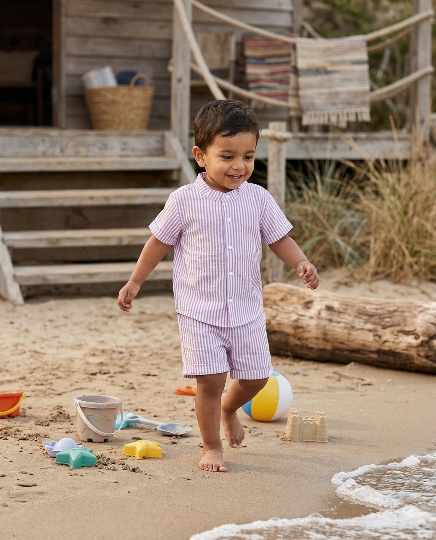 Lilac Stripe Seersucker Set