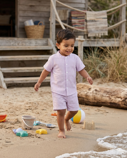 Lilac Stripe Seersucker Set