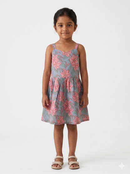 Blossom Breeze Cotton Strap Dress