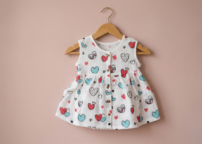 Sweetheart Muslin Sleeveless Dress