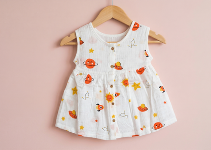 Galaxy Explorer Muslin Sleeveless Dress