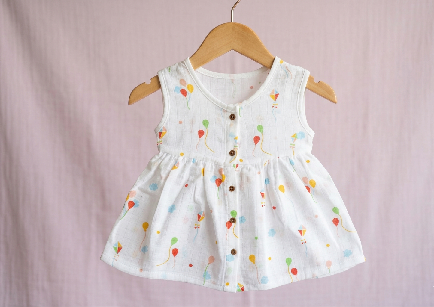 Sky-High Muslin Sleeveless Dress