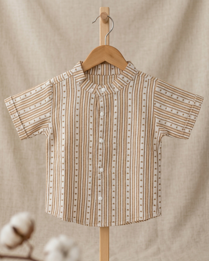 Golden Heart Stripe Seersucker Set